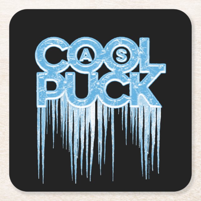 Cool als Puck Rechteckiger Pappuntersetzer (Vorderseite)