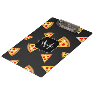 Cool and fun pizza slices pattern Monogram Klemmbrett