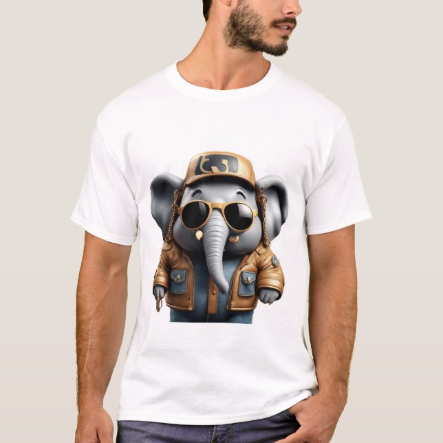 Cool, Angesagt, trendy Elephant T-Shirt (Vorderseite)