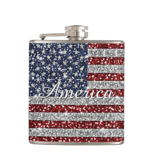 Cool angesagter Amerika-Flaggen glänzenden Imitat Flachmann