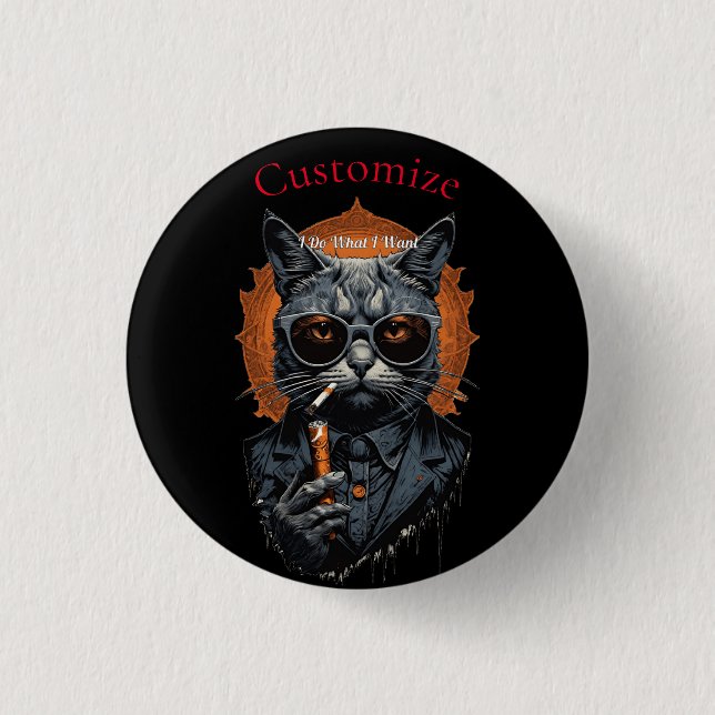 Cool Angesagter Cat Thunder_Cove Button (Vorderseite)