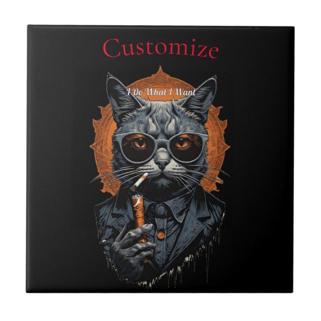 Cool Angesagter Cat Thunder_Cove Fliese (Vorderseite)