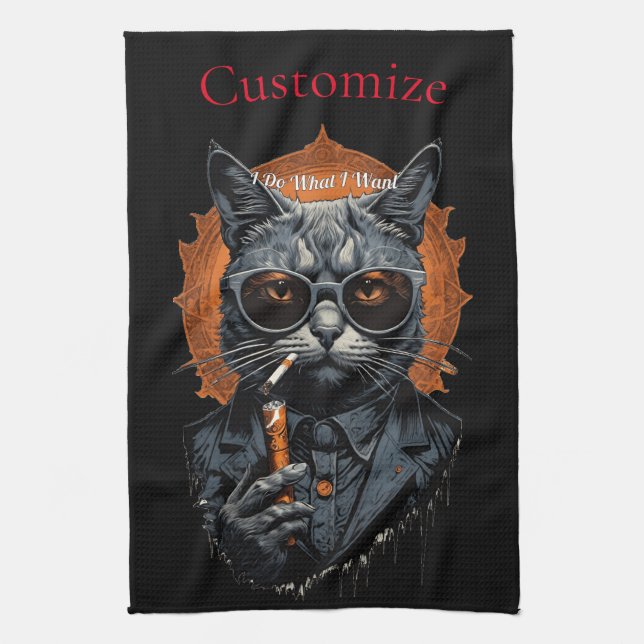 Cool Angesagter Cat Thunder_Cove Geschirrtuch (Vertikal)