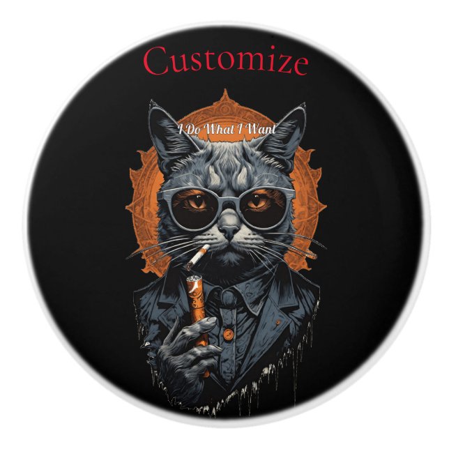 Cool Angesagter Cat Thunder_Cove Keramikknauf (Vorderseite)
