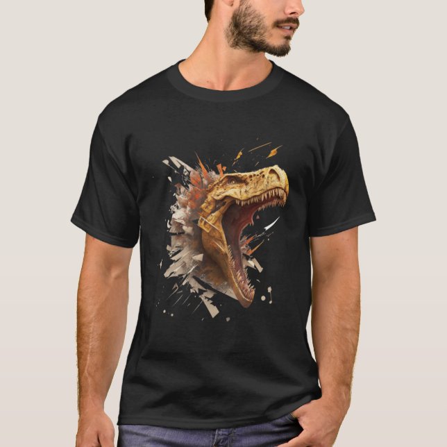 Cool angry dinosaur Tyrannosaurus Rex  1 T-Shirt (Vorderseite)
