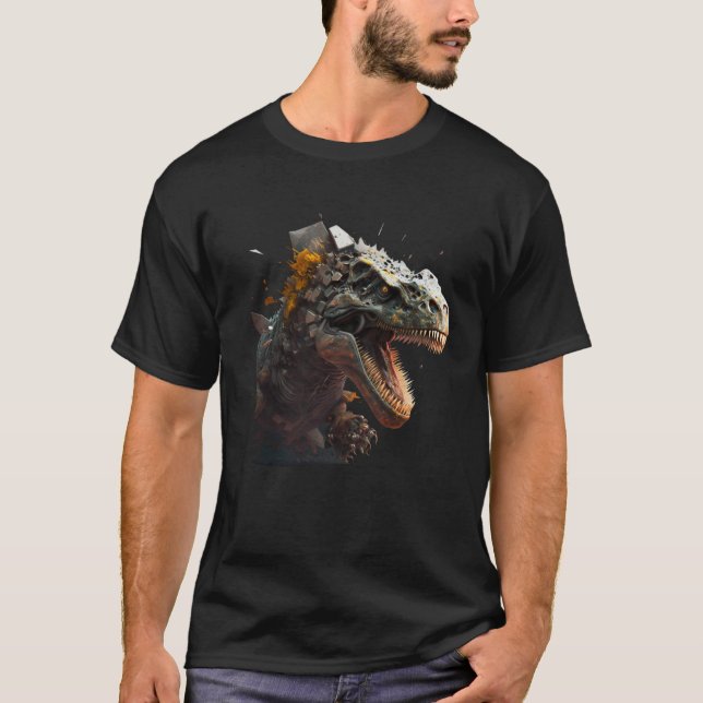Cool angry dinosaur Tyrannosaurus Rex  2 T-Shirt (Vorderseite)