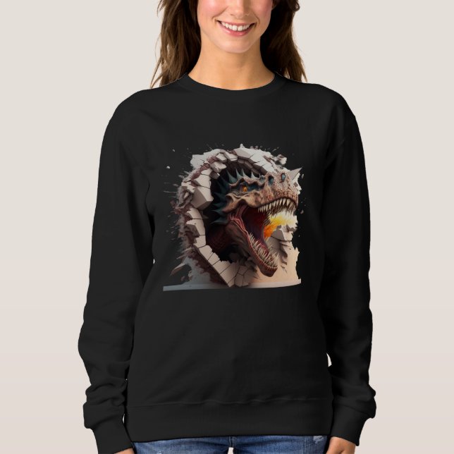 Cool angry dinosaur Tyrannosaurus Rex  4 Sweatshirt (Vorderseite)