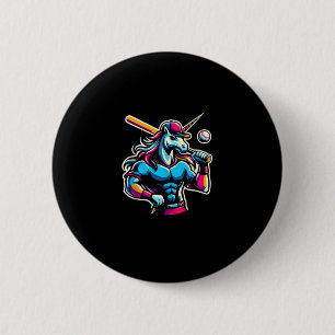 Cool Angry Einhorn spielt Baseball Ball Schläger B Button