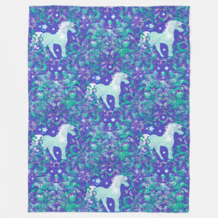 Cool Animal Pattern - Mandala Unicorn 1 Fleecedecke