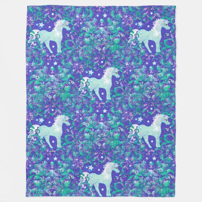Cool Animal Pattern - Mandala Unicorn 1 Fleecedecke (Vorderseite)