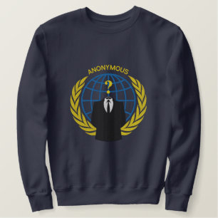 Cool Anonymous Logo Symbol Large embroidery Besticktes Sweatshirt