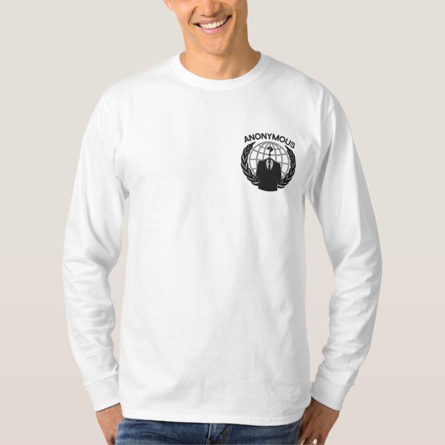 Cool Anonymous Symbol Logotype embroidery Besticktes Langarmshirt (Vorderseite)