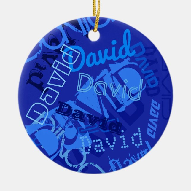 Cool Any Name Collage Keramik Ornament (Vorne)