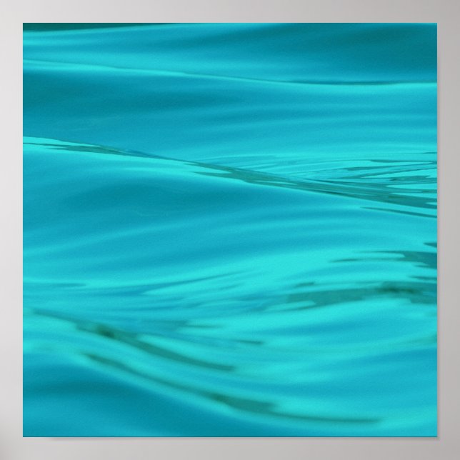 Cool Aqua Blue Summer Water Ripples Poster (Vorne)