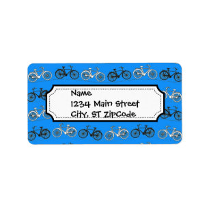 Cool Aquamarin Türkis Blau Vintag Bikes Bikes Adressaufkleber
