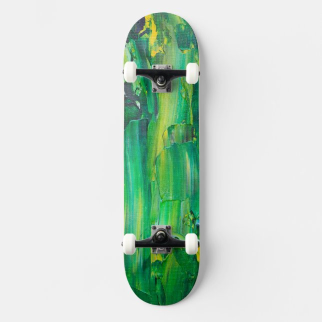 Cool Art Green Painted Skateboard (Vorderseite)