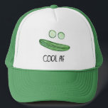 Cool as a Cucumber "Cool AF" Funny Trucker Hat Truckerkappe<br><div class="desc">Stay cool as a cucumber in this fun trucker hat. Watercolor art just for you! Check my shop for more designs!</div>
