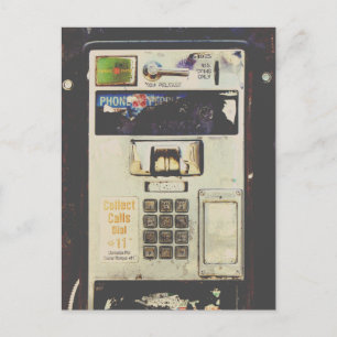 Cool aufgegebene Payphone Postkarte