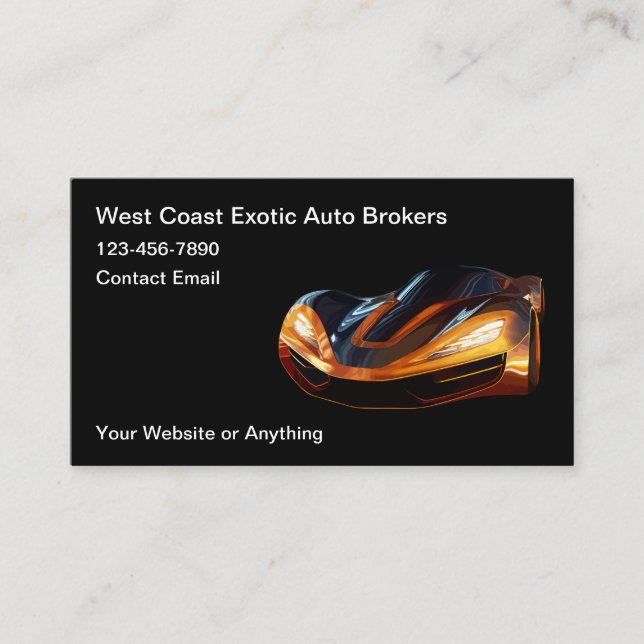 Cool Auto Broker Business Cards Visitenkarte (Vorderseite)