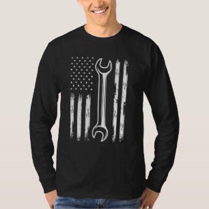 Cool-Automechaniker-Werkstatt Tools USA-Flag R T-Shirt
