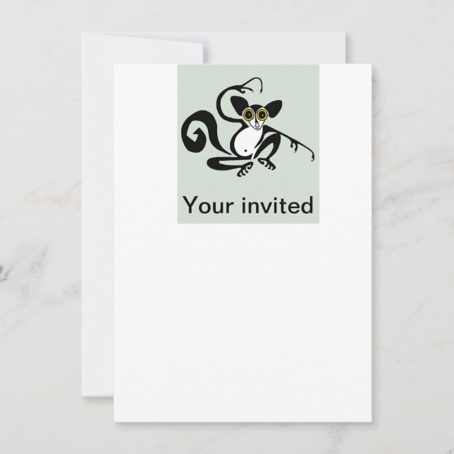 Cool AYE-AYE - Primat - Lemur - Madagaskar - Party Einladung (Vorderseite)