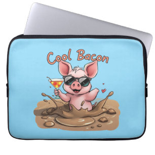 "Cool Bacon" Ferkel in Sonnenbrille Laptopschutzhülle