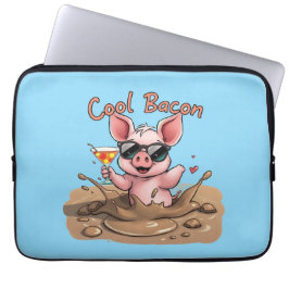 "Cool Bacon" Ferkel mit Sonnenbrille Laptopschutzhülle