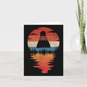 Cool Badminton Retro Vintag Sunset Style Karte
