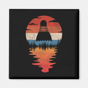 Cool Badminton Retro Vintag Sunset Style Magnet