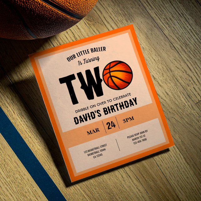 Cool Baller Basketball Budget 2. Geburtstag Einlad (Von Creator hochgeladen)