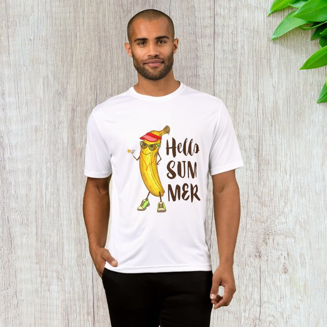 Cool Banana Hallo Sommer Funny Tropical Frucht T-Shirt (Von Creator hochgeladen)