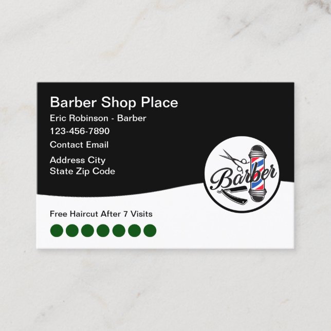 Cool Barber Shop Loyauté Récompenses Cartes de vis (Devant)
