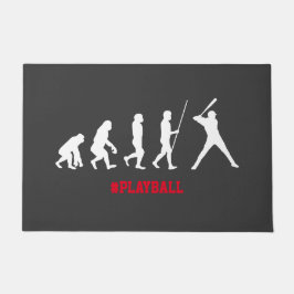 Cool Baseball Batter Silhouette Evolution Playball Fußmatte