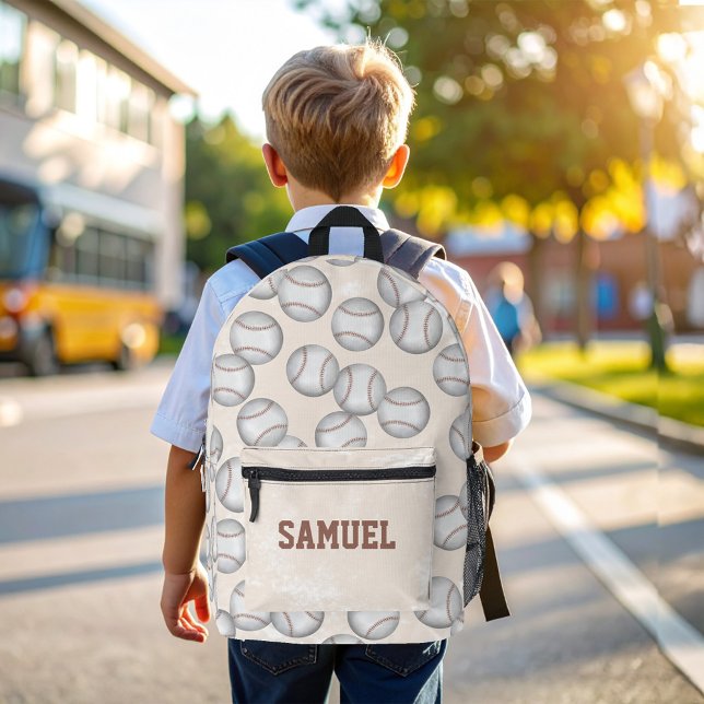 Cool Baseball Kids School Personalized Bedruckter Rucksack (Personalized Cool Kids Baseball Backpack.)