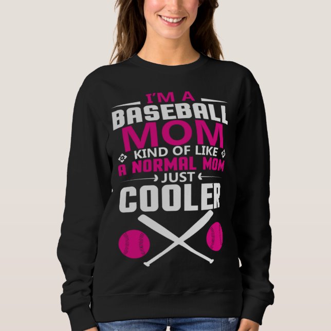 Cool baseball mum everyday text simple retro sweatshirt (Vorderseite)