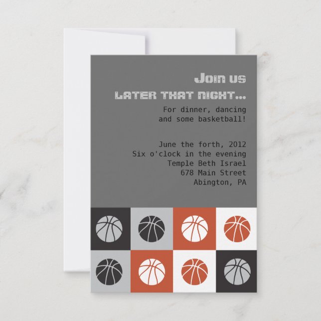 COOL BASKETBALL Bar Mitzvah Invitation (Devant)