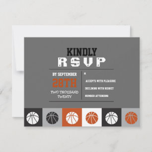 COOL BASKETBALL Bar Mitzvah Répondre Carte RSVP