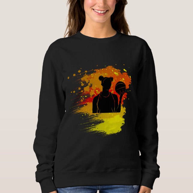 Cool basketball woman  for women and girls sweatshirt (Vorderseite)