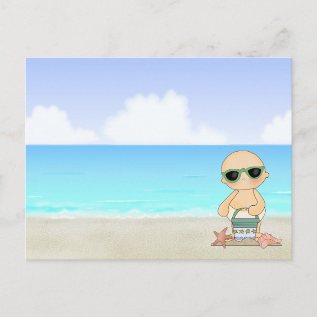 Cool Beach Baby ~ neutral Postkarte (Vorderseite)