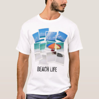 Cool Beach Life Umbrella Foto Frame Collage T-Shirt