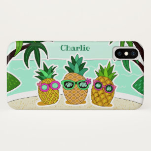 Cool Beach Pineapes individuelle Name Telefonzelle iPhone X Hülle