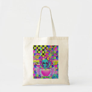 Cool Beans Alien Lustige Retro-Trippy-Alien-Kuns Tragetasche