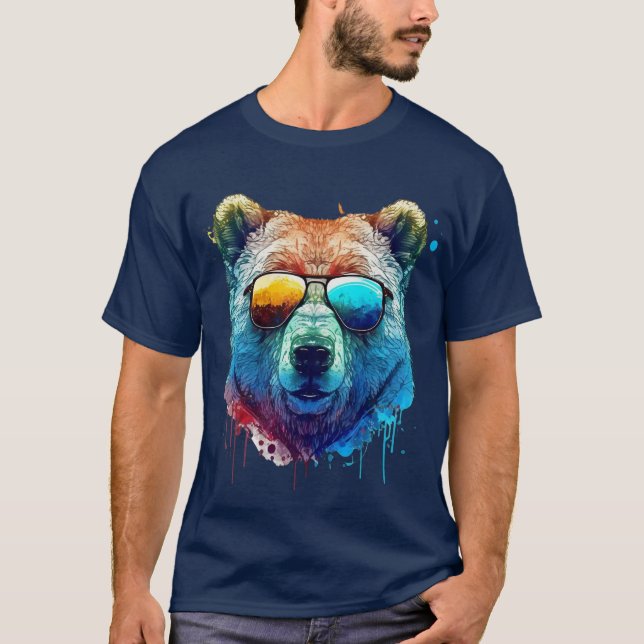 Cool Bear Shades Graphic T-Shirt (Devant)
