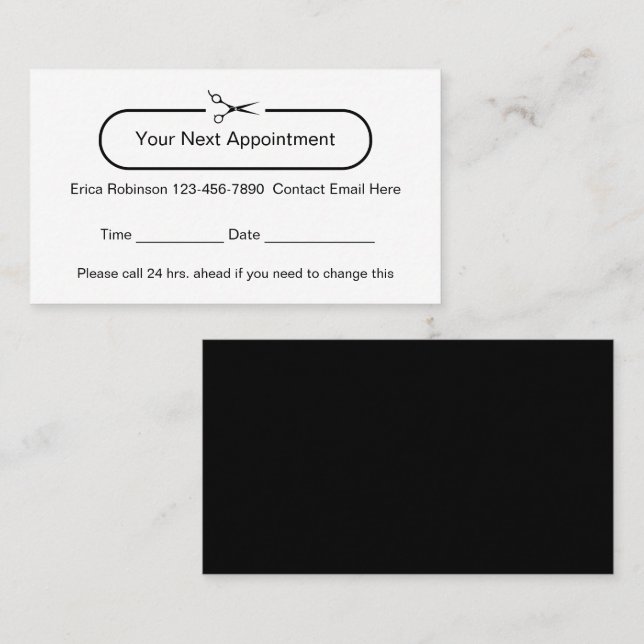 Cool Beauty Hair Styling Appointment Cards Terminkarte (Vorne/Hinten)