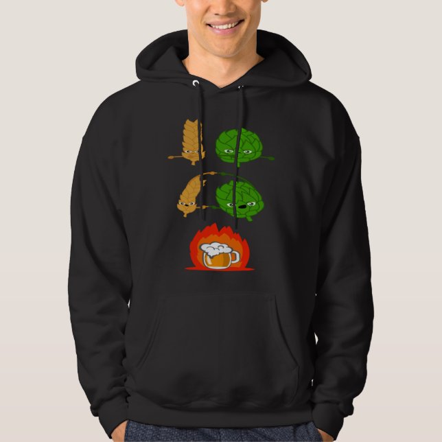 Cool Beer Hops Malt Beer Brewing Alcohol Hoodie (Vorderseite)
