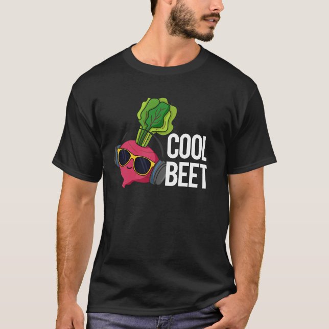 Cool Beet Funny Veggie Pun Dark BG T-Shirt (Vorderseite)