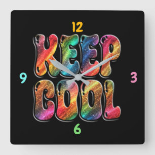 cool behalten quadratische wanduhr