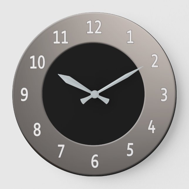 Cool beliebig weiße Farbziffern auf Silberrahmen Große Wanduhr (Vorderseite)