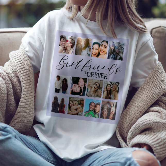 Cool Best Friends Lila FotoCollage T-Shirt (Von Creator hochgeladen)