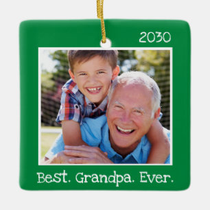 Cool Beste Opa je Foto Personalisiert grün Keramikornament